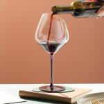 Electroplated Slanted Red Tinted Wine Glasses 19 Ounces Lead Free 550ml Hand