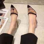 6111-3 Korean Fashion Pointed Shallow Mouth Transparent High Heels Sexy