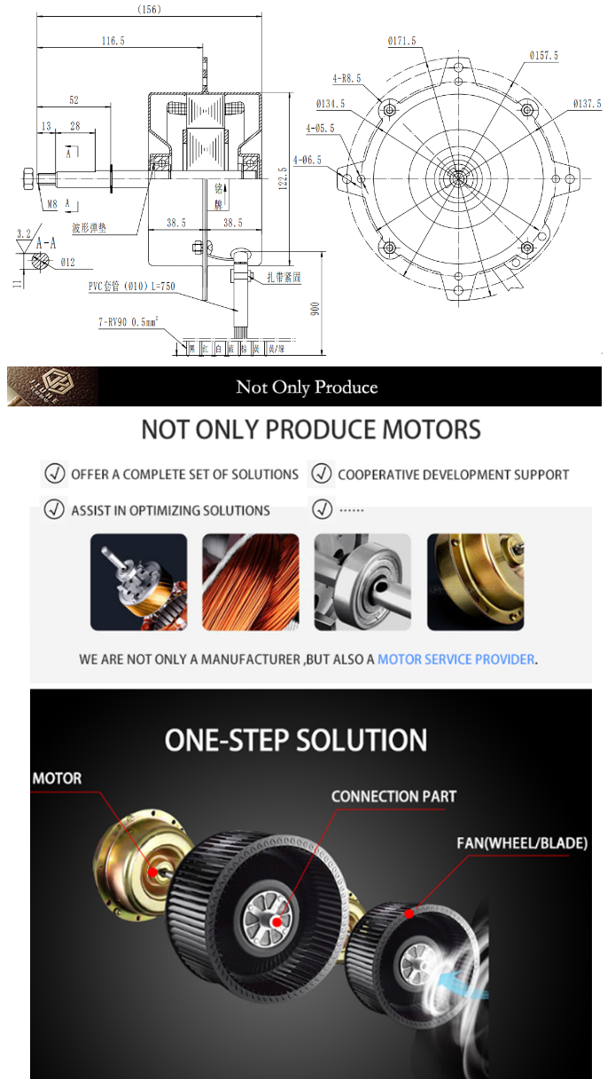 Single Phase AC Fan Motor for Indoor Air Conditioner Blower Fan motor