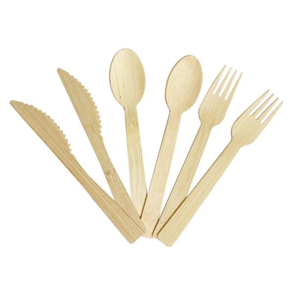 Disposable Bamboo Cutlery Spoon Fork Knife Toothpick Napkin Sets Individually