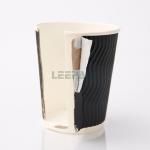 disposable ripple wall coffee paper cup for hot drink PE coated paper cup with