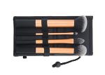 4 Pieces Foundation Makeup Brush Long Handle Duo Fiber Synthetic Hair Case