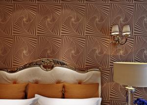 China Non - Woven Brown Moistureproof Modern Removable Wallpaper With Dropping Beads factory