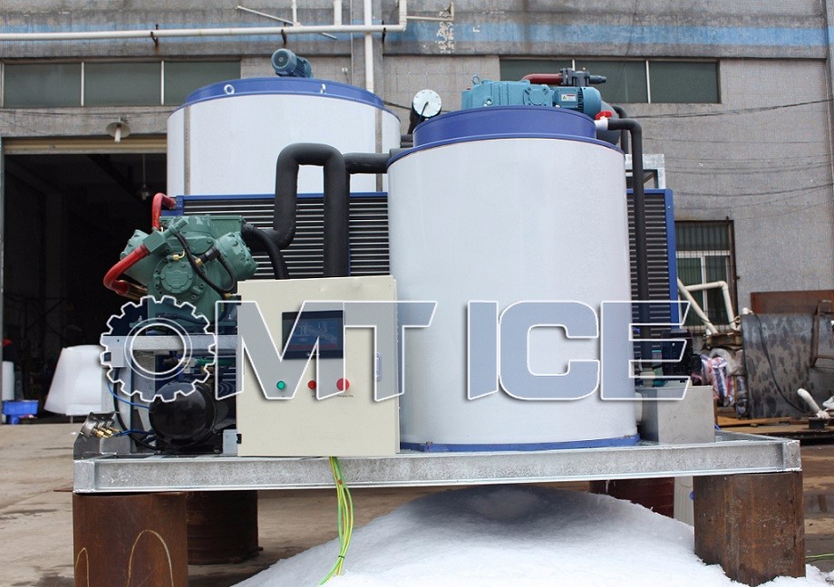 3Ton Sea Water Flake Crushed Ice Maker Thickness 1.2mm Refrigerant R404a