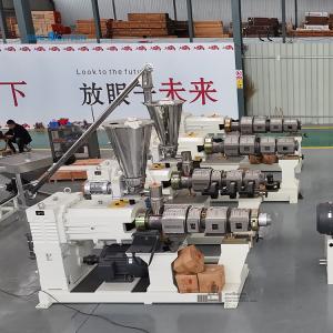 China HSJZ-65/132 Conical Twin Screw Extruder Machine 37kw 150-250kg/hr factory