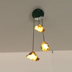 China Dewaxed Copper Lotus Leaf Chandelier Creative Indoor Chandelier factory