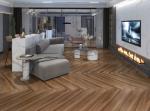Outside Matt Hotel Interior Wooden Porcelain Tiles Gray Khaki For Decoration