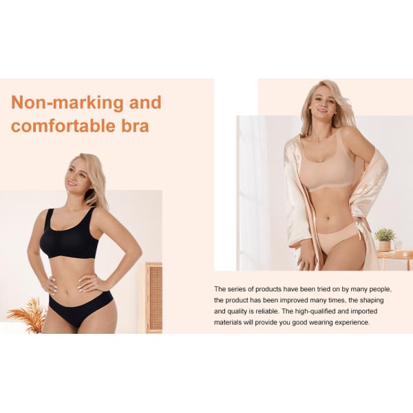 HEXIN Plus Size Seamless Push Up Body Shaping Bra for Adults Shapewear Bra Brief Sets