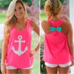 Summer Style Women's Anchor Tanks Top Fitness Debardeur Female Vest Tops