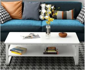 China Elegant White Contemporary Coffee Table Painted Finish Charming With Details factory