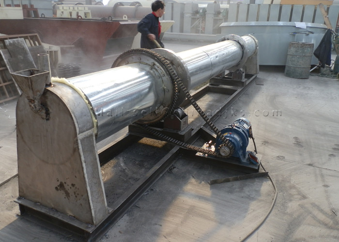 Testing 4kw 200kg/H 426x6000mm Cement Rotary Kiln Plant