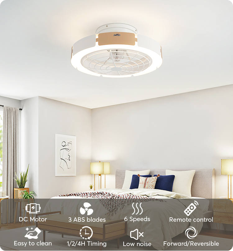 1stshine Indoor Ceiling Fan Modern Design for Low Ceilings Power Saving Natural Wind