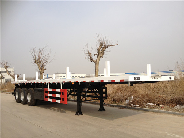 China 40FT Flatbed Truck 500mm Heavy Duty Semi Trailers factory