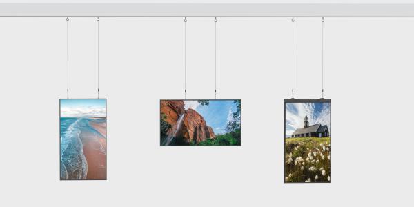 55 65 Inch Indoor High Brightness Ceiling Hanging Advertising Single Side