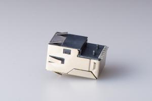 China Sinking Shield Side Entry 1x1 Integrated RJ45 Female Connector Yellow / Green / Red / Blue / Double Color Option factory