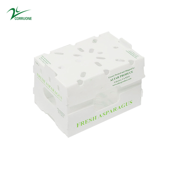 Asparagus Corrugated Plastic Produce Boxes Food Grade Black White