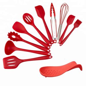 China Eco - Friendly Silicone Kitchen Set , Silicone Cooking Utensil Set Durable on sale