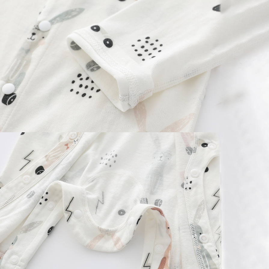 In Stock 2023 Newborn Printing bamboo Baby Romper Custom Unisex Baby Bodysuits