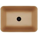 Rectangular Above Counter Bathroom Sink Bowls Brown Glass Vessel Tasteful Acid