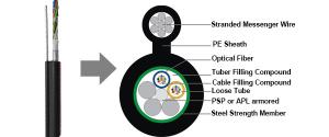 China GYTC8S Aerial Gure 8 Armored 6 Core Armored Fiber Optic Cable Multimode factory