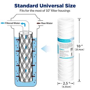 PP 0.5 Micron String Wound Filter Cartridge 115mm Diameter for 500L/Hour