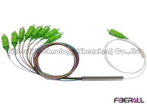 China SC/APC 1x8 Mini Steel Tube Fiber Optic PLC Splitter With Excellent Stability factory