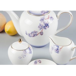 BSCI Lightweight Gold Rim Royal Bone China Tea Set