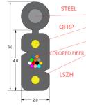 G657A2 Outdoor FTTH Drop Cable FRP Messenger Multiple Weather Resistance Fiber