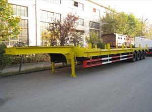 China Vehicle Master 4 Axle 100 Tons Lowbed Semi Truck Trailers for Construction Machinery factory