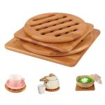 High Durability Bamboo Office Supplies Bamboo Coaster Coaster Holder Easy