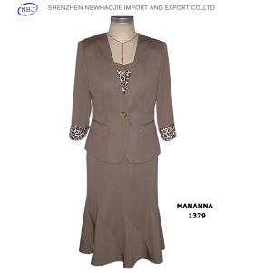 China Light brown ladies designer skirt suits factory
