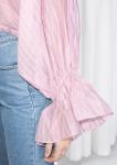 Cotton Fabric Bell Sleeve Women Blouse