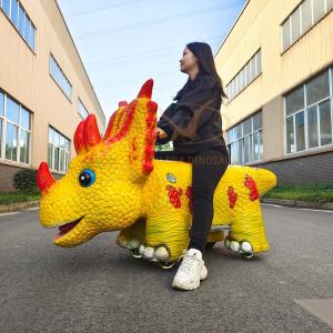 China Dino World Animatronic Dinosaur Electric Scooter For Amusement Park factory