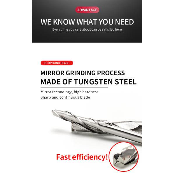 YingBa Factory Sale 1/8'' Carbide Freza Endmills CNC Wood Router Bit Double Flutes Thread Milling Cutter 3.175mm for Aluminium