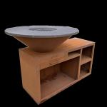 Wear Resisting Corten Steel BBQ Grill Outdoor Charcoal Bbq Pit 120kg