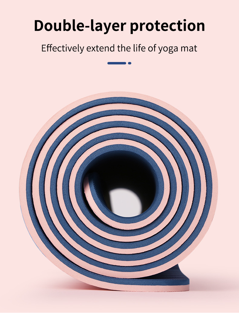 Two Color TPE 0.61m Workout Yoga Mat 2 Inch Thick Rapid Resilience