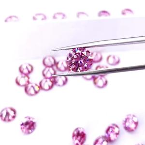 China GRA Certificate Pink Color 3mm To 12mm Moissanite Diamond VVS1 Round Brilliant Cut Loose Moissanite Stones factory