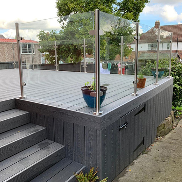 900mm / 1100mm Customized Handrail Glass Balustrade With 8mm - 17.5mm Glass Thickness