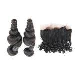 9A Grade 360 Lace Frontal Closure / Remy Lace Closure Piece Loose Tight