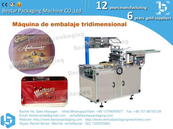 Three dimensional wrapping machine for perfume cigarette wrapping