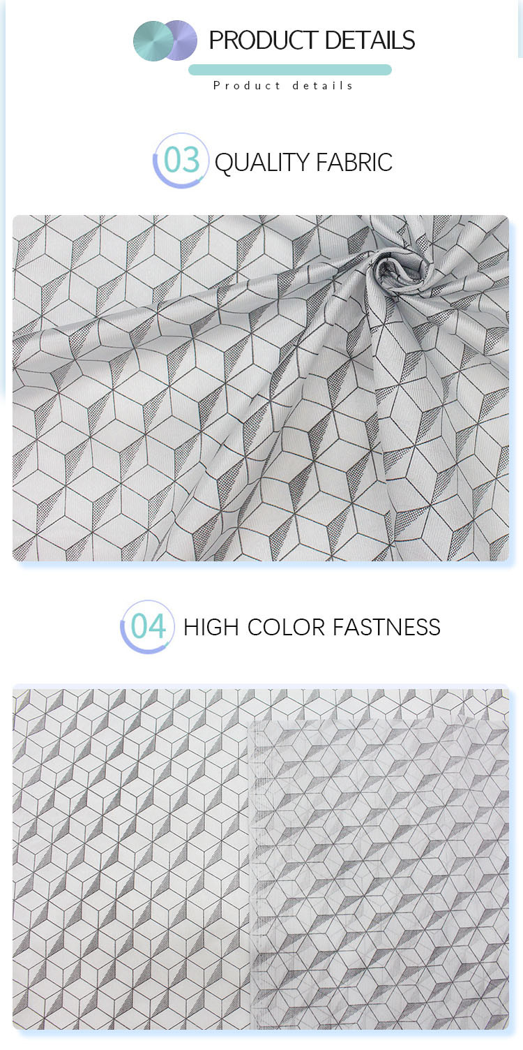 100% Polyester 9 Picks Woven Jacquard Mattress Fabric 2.3 Meter Width