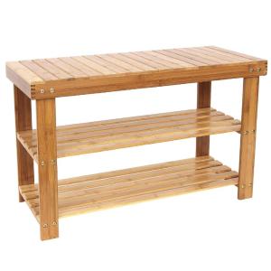 China Non - Toxic High Strength Bamboo Home Furniture , Bamboo Shoe Storage Bench factory