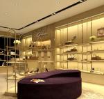 Luxury Customized Ladys Shoe Store Display Shelves Gondola Cashier Desk For