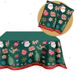 Christmas Tablecloth Plastic Jumbo Disposable Table Cover with Colorful Design