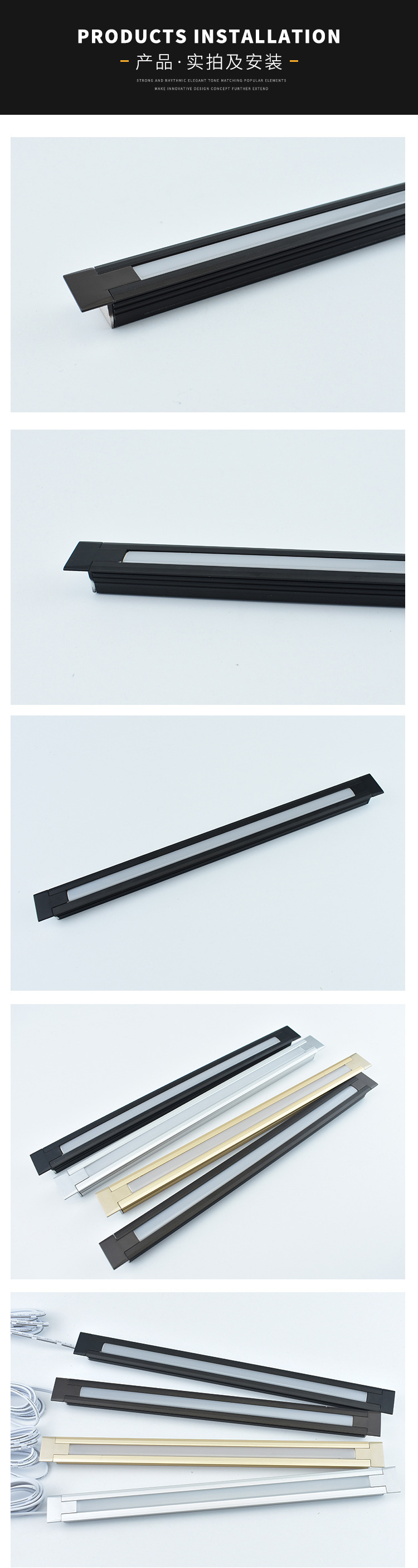 80 Ra Color Rendering Index 14.5mm width and 11MM depth Slot LED Under Cabinet Lighting for Home Furniture