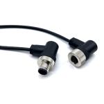 90 Degree Right Angle Custom Waterproof Cables M12 4 Pin Connector Male Female