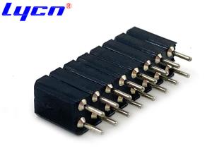 China DIP 2.54 Mm Female Round PIN Header Black Double Row Straight factory