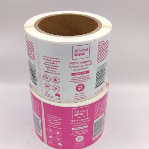 China Glossy Laminated Waterproof Cosmetic Labels CMYK Makeup White Label on sale