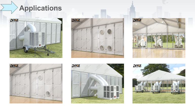 Mobile 10HP Trailer Mounted Tent Aircon 8 Ton For Outdoor Event Rentals