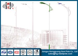 China 8 Meters Conical Hot Dip Galvanized Street Lighting Poles With 1.5M Single Arm factory